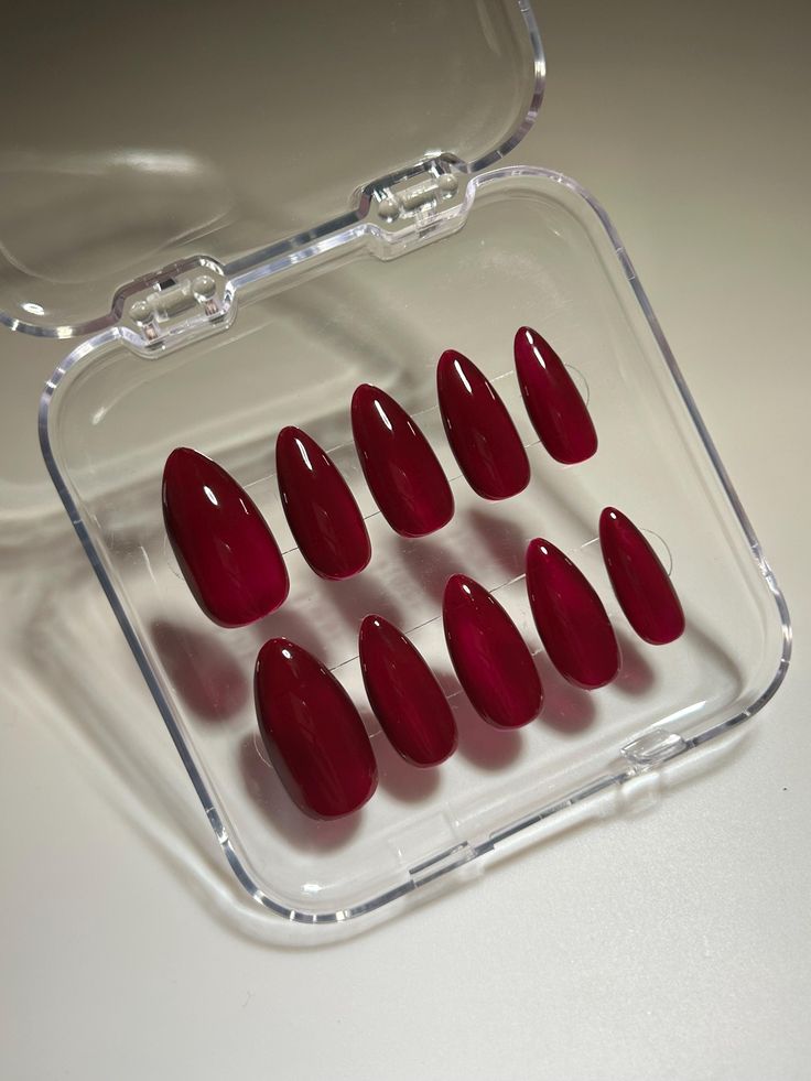 cherry red nails